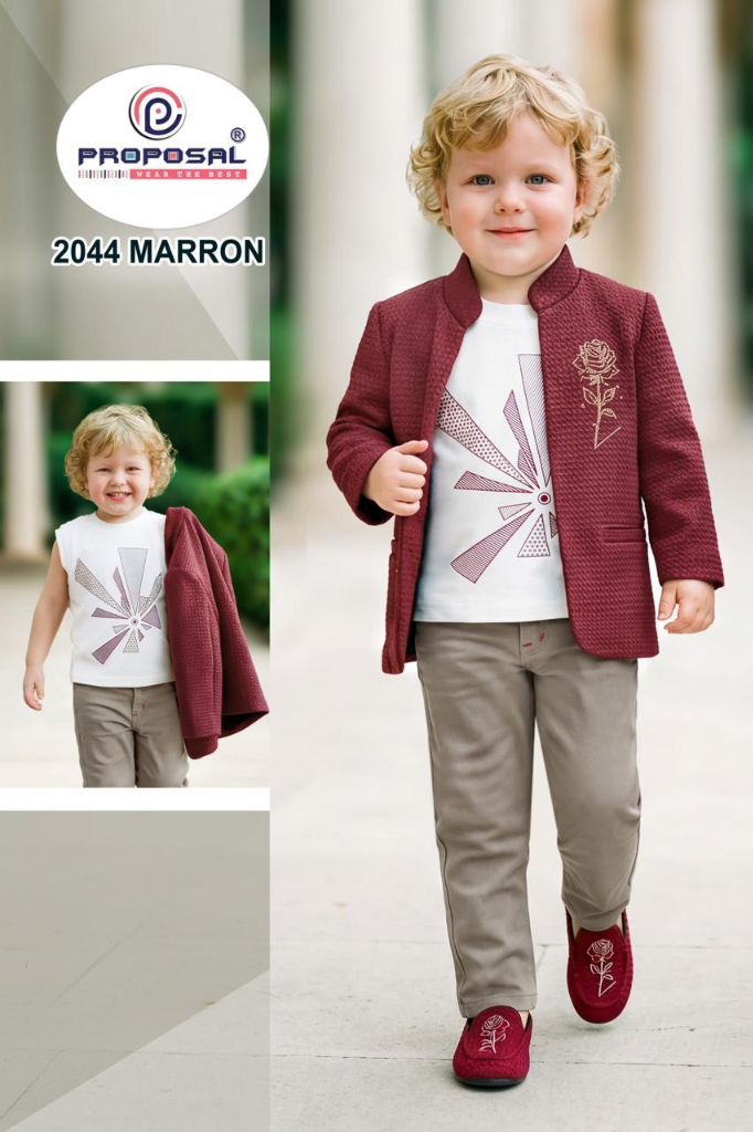 2044 Marron Gold Rose Blazer Set
