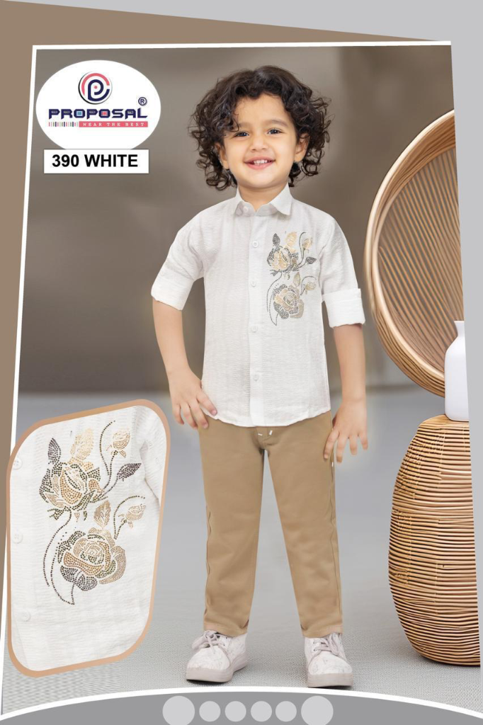 390 White Stone Work Shirt